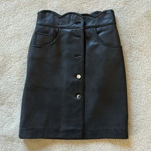 Maje black leather skirt